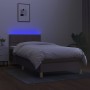 Cama box spring con colchón LED tela gris taupe 90x190 cm de , Camas y somieres - Ref: Foro24-3133681, Precio: 296,79 €, Desc...
