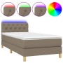 Cama box spring con colchón LED tela gris taupe 80x200 cm de , Camas y somieres - Ref: Foro24-3133913, Precio: 304,42 €, Desc...
