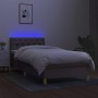 Cama box spring con colchón LED tela gris taupe 80x200 cm de , Camas y somieres - Ref: Foro24-3133913, Precio: 304,42 €, Desc...