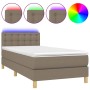 Cama box spring con colchón LED tela gris taupe 80x200 cm de , Camas y somieres - Ref: Foro24-3133993, Precio: 298,71 €, Desc...