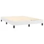 Box spring bed with mattress and LED white synthetic leather 140x190 cm by , Beds and slatted bases - Ref: Foro24-3134160, Pr...