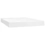 Box spring bed with mattress and LED white synthetic leather 140x190 cm by , Beds and slatted bases - Ref: Foro24-3134160, Pr...