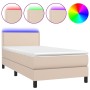 Cama box spring colchón LED cuero sintético capuchino 80x200 cm de , Camas y somieres - Ref: Foro24-3134134, Precio: 271,91 €...