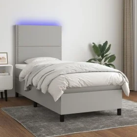 Cama box spring colchón y luces LED tela gris claro 80x200 cm de , Camas y somieres - Ref: Foro24-3134749, Precio: 297,51 €, ...