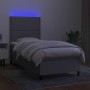 Cama box spring colchón y luces LED tela gris claro 80x200 cm de , Camas y somieres - Ref: Foro24-3134749, Precio: 298,08 €, ...