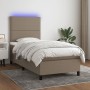 Cama box spring colchón y luces LED tela gris taupe 90x190 cm de , Camas y somieres - Ref: Foro24-3134761, Precio: 330,56 €, ...