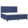 Cama box spring colchón y luces LED tela azul 200x200 cm de , Camas y somieres - Ref: Foro24-3134827, Precio: 655,23 €, Descu...