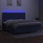 Cama box spring colchón y luces LED tela azul 200x200 cm de , Camas y somieres - Ref: Foro24-3134827, Precio: 655,23 €, Descu...
