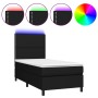 Cama box spring colchón y luces LED tela negro 100x200 cm de , Camas y somieres - Ref: Foro24-3134775, Precio: 332,85 €, Desc...