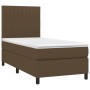 Cama box spring colchón luces LED tela marrón oscuro 100x200cm de , Camas y somieres - Ref: Foro24-3135016, Precio: 358,56 €,...
