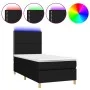 Box spring bed mattress and LED lights black fabric 90x190 cm by , Beds and slatted bases - Ref: Foro24-3135319, Price: 286,3...