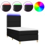 Cama box spring colchón y luces LED tela negro 90x190 cm de , Camas y somieres - Ref: Foro24-3135319, Precio: 306,74 €, Descu...