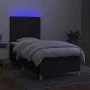 Box spring bed mattress and LED lights black fabric 90x190 cm by , Beds and slatted bases - Ref: Foro24-3135319, Price: 286,3...