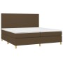 Cama box spring colchón luces LED tela marrón oscuro 200x200 cm de , Camas y somieres - Ref: Foro24-3135304, Precio: 651,25 €...