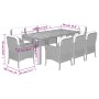 Set comedor jardín 9 pzas y cojines ratán sintético gris en Conjuntos de jardín | Comprar online en Foru.es