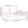 Cama box spring colchón y luces LED tela crema 200x200 cm de , Camas y somieres - Ref: Foro24-3135386, Precio: 587,32 €, Desc...