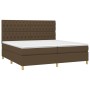 Cama box spring colchón luces LED tela marrón oscuro 200x200 cm de , Camas y somieres - Ref: Foro24-3135704, Precio: 722,98 €...