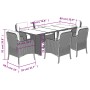 Set de comedor de jardín 7 pzas y cojines ratán sintético negro en Conjuntos de jardín | Comprar online en Foru.es