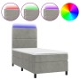 Cama box spring colchón y LED terciopelo gris claro 80x200 cm de , Camas y somieres - Ref: Foro24-3136029, Precio: 317,27 €, ...
