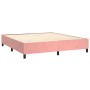 Cama box spring colchón y LED terciopelo rosa 160x200 cm de , Camas y somieres - Ref: Foro24-3136076, Precio: 544,10 €, Descu...