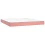 Box spring bed with mattress and LED pink velvet 160x200 cm by , Beds and slatted bases - Ref: Foro24-3136076, Price: 513,31 ...
