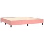 Cama box spring colchón y LED terciopelo rosa 200x200 cm de , Camas y somieres - Ref: Foro24-3136088, Precio: 583,24 €, Descu...