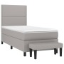 Cama box spring con colchón tela gris claro 80x200 cm de , Camas y somieres - Ref: Foro24-3136469, Precio: 323,71 €, Descuent...