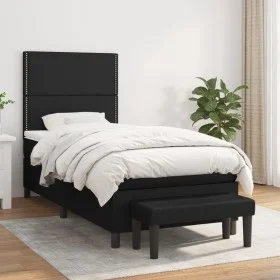 Box spring bed with black fabric mattress 100x200 cm by , Beds and slatted bases - Ref: Foro24-3136495, Price: 356,89 €, Disc...