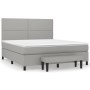 Cama box spring con colchón tela gris claro 180x200 cm de , Camas y somieres - Ref: Foro24-3136533, Precio: 604,49 €, Descuen...