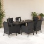 Set de comedor de jardín 7 pzas y cojines ratán sintético negro en Conjuntos de jardín | Comprar online en Foru.es