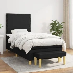 Box spring bed with black fabric mattress 90x190 cm by , Beds and slatted bases - Ref: Foro24-3137039, Price: 305,44 €, Disco...