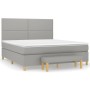 Cama box spring con colchón tela gris claro 180x200 cm de , Camas y somieres - Ref: Foro24-3137093, Precio: 631,87 €, Descuen...