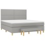 Cama box spring con colchón tela gris claro 180x200 cm de , Camas y somieres - Ref: Foro24-3137093, Precio: 631,87 €, Descuen...