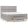 Box spring bed with light gray fabric mattress 160x200 cm by , Beds and slatted bases - Ref: Foro24-3137085, Price: 549,56 €,...