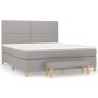 Cama box spring con colchón tela gris claro 160x200 cm de , Camas y somieres - Ref: Foro24-3137085, Precio: 564,84 €, Descuen...