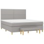 Cama box spring con colchón tela gris claro 160x200 cm de , Camas y somieres - Ref: Foro24-3137085, Precio: 564,84 €, Descuen...
