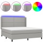 Cama box spring colchón y luces LED tela gris claro 180x200 cm de , Camas y somieres - Ref: Foro24-3138253, Precio: 589,25 €,...