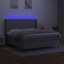 Cama box spring colchón y luces LED tela gris claro 180x200 cm de , Camas y somieres - Ref: Foro24-3138253, Precio: 589,25 €,...