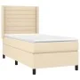 Box spring bed mattress and LED lights cream fabric 80x200 cm by , Beds and slatted bases - Ref: Foro24-3138354, Price: 334,5...