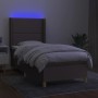 Cama box spring colchón y luces LED tela marrón oscuro 90x200cm de , Camas y somieres - Ref: Foro24-3138768, Precio: 337,12 €...