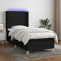 Cama box spring colchón y luces LED tela negro 100x200 cm de , Camas y somieres - Ref: Foro24-3138775, Precio: 346,86 €, Desc...
