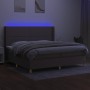 Cama box spring colchón y luces LED tela gris taupe 200x200 cm de , Camas y somieres - Ref: Foro24-3138825, Precio: 714,43 €,...