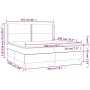 Cama box spring colchón y luces LED tela gris taupe 200x200 cm de , Camas y somieres - Ref: Foro24-3138825, Precio: 714,43 €,...