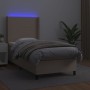 Cama box spring colchón LED cuero sintético capuchino 80x200 cm de , Camas y somieres - Ref: Foro24-3139234, Precio: 316,75 €...