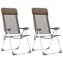 Sillas de camping plegables 2 unidades aluminio marrón de vidaXL, Mobiliario de camping - Ref: Foro24-44310, Precio: 132,28 €...