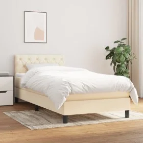 Box spring bed with cream fabric mattress 80x200 cm by , Beds and slatted bases - Ref: Foro24-3140254, Price: 306,82 €, Disco...