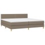 Cama box spring con colchón tela gris taupe 200x200 cm de , Camas y somieres - Ref: Foro24-3140565, Precio: 611,58 €, Descuen...