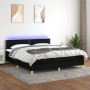 Cama box spring con colchón LED tela negro 180x200 cm de , Camas y somieres - Ref: Foro24-3133655, Precio: 544,25 €, Descuent...