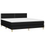 Cama box spring con colchón LED tela negro 180x200 cm de , Camas y somieres - Ref: Foro24-3133655, Precio: 544,25 €, Descuent...