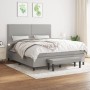 Cama box spring con colchón tela gris claro 160x200 cm de , Camas y somieres - Ref: Foro24-3136525, Precio: 570,38 €, Descuen...